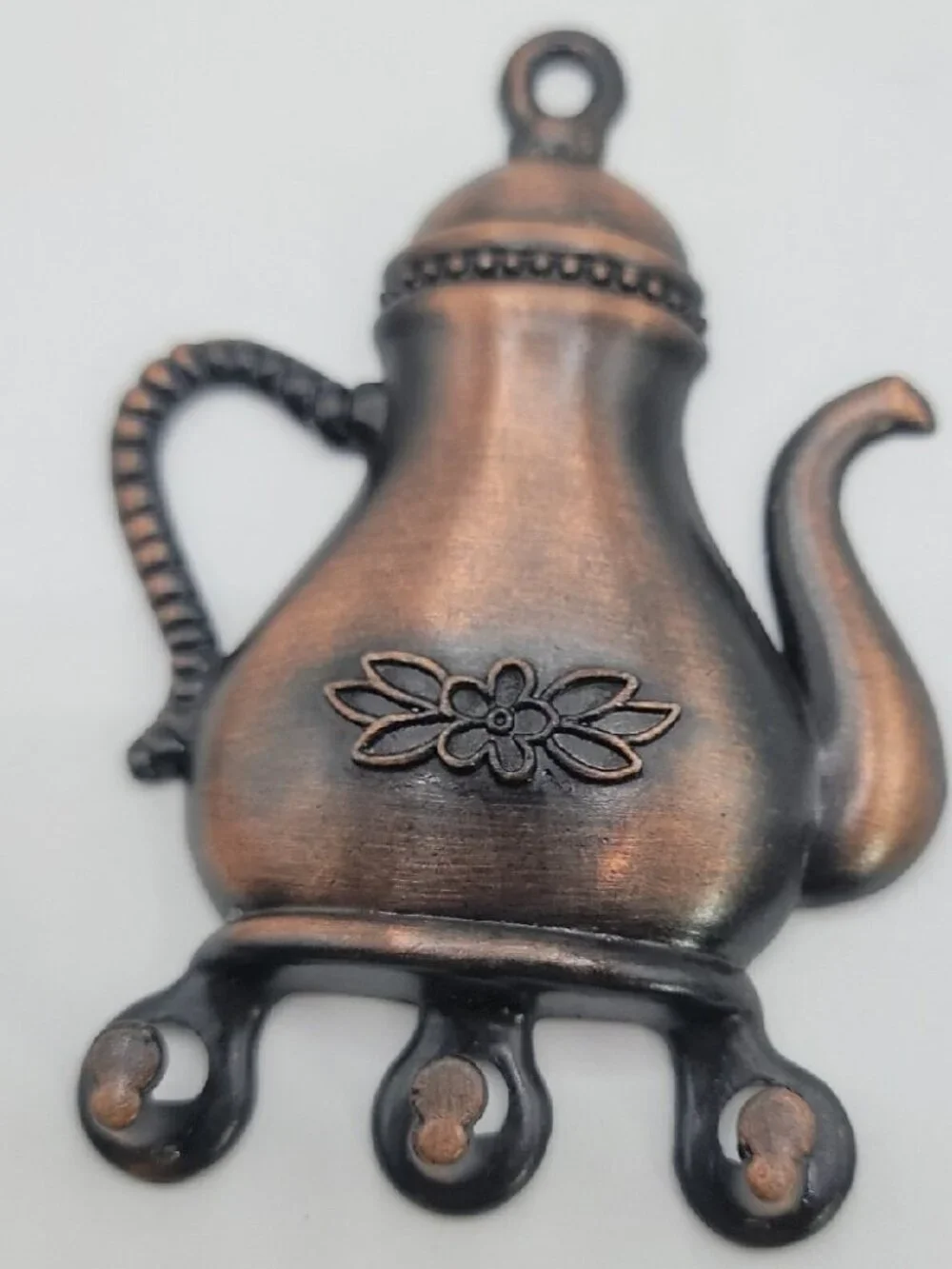 Vintage I.Godinger Vintage Coffee Pot Wall Decor Three Hook Key Holder